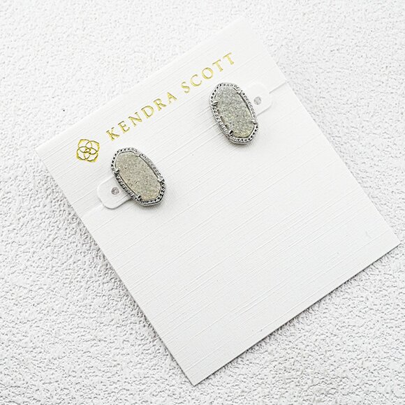Kendra Scott White Quartz Point Stud Earrings - Picture 1 of 1
